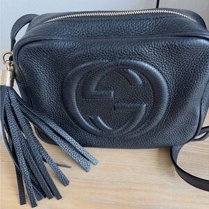 Gucci Black Pebbled Leather Crossbody Bag